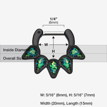 Detail View 1 of Colorline Opal Quinary Spear Septum Clicker-Black